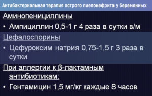 Пиелонефрит лечение антибиотиками при беременности