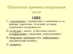 Недержание мочи при сахарном диабете причины лечение