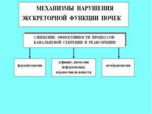 Нарушение экскреторной функции левой почки