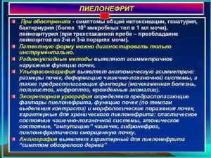 Пиелонефрит обострение симптомы