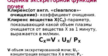 Оценка экскреторной функции почек