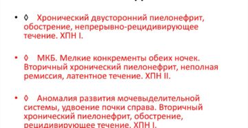 Пример диагноза пиелонефрита