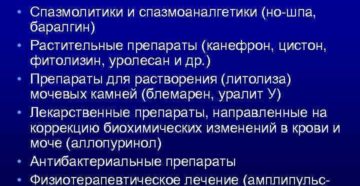 Медикаментозное лечение при мочекаменной болезни