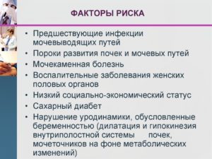 Заболевания почек и мочевыводящих путей факторы риска