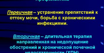 Профилактика хронического пиелонефрита первичная вторичная